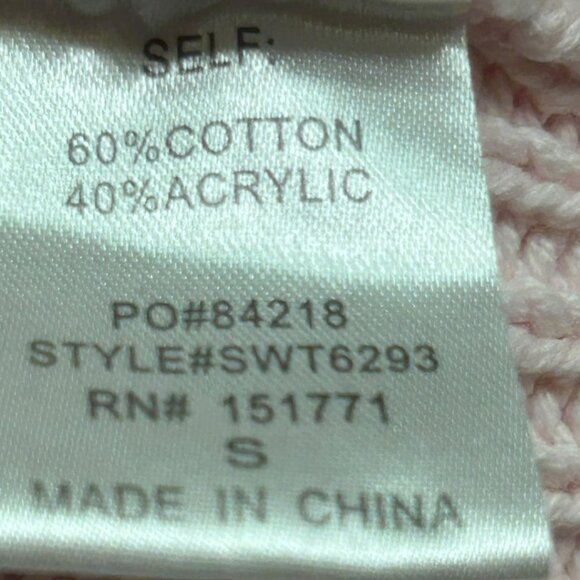 Le Lis Collection Oversized Distressed Light Pink Cropped Sweater Size Small - Picture 5 of 7